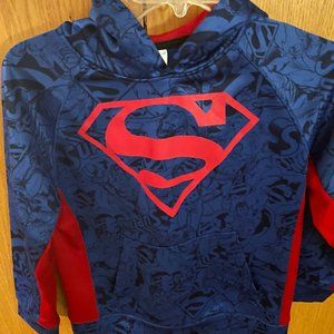 Boys Marvel Superman Hoodie Sweatshirt size L 10/12
